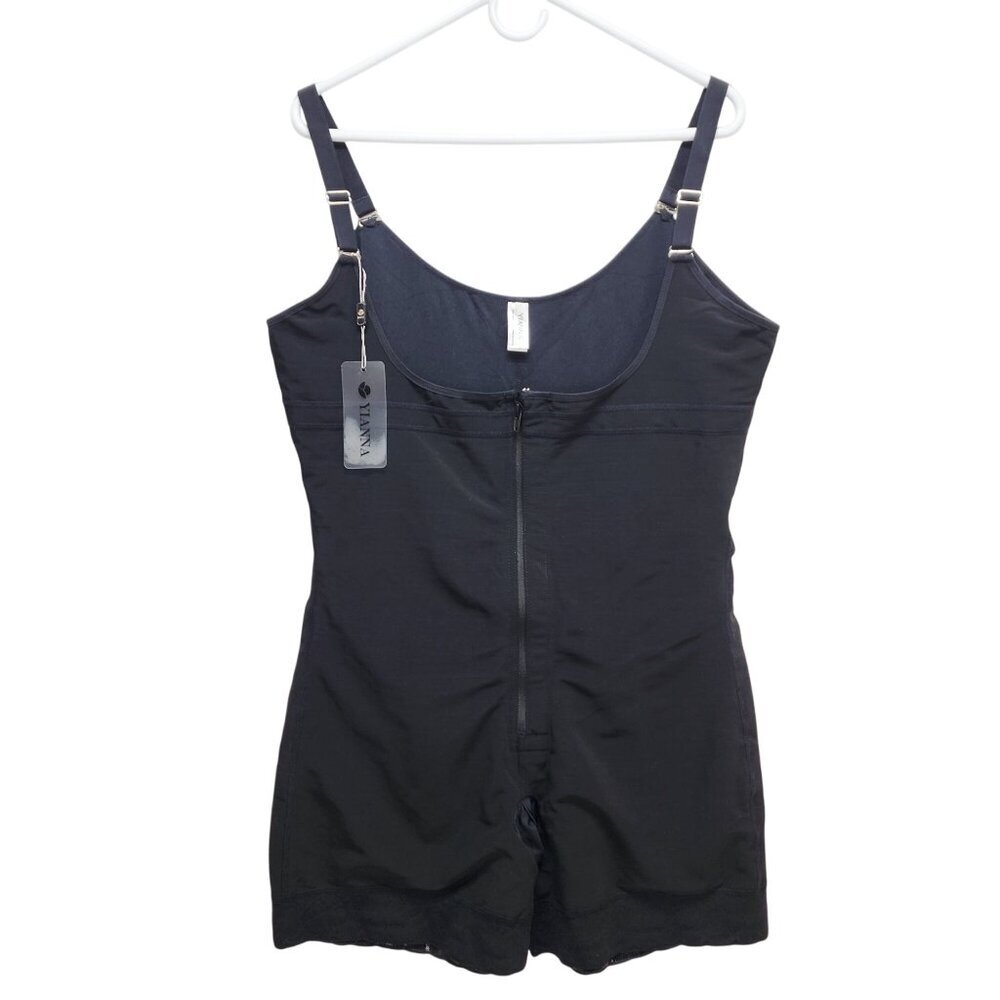 Yianna Womens Black Shapewear Bodysuit Size 6XL Nylon/Spandex Adjustable Straps